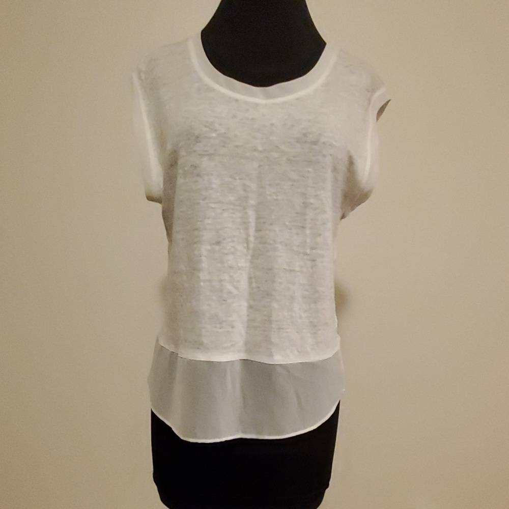 Sam Edelman White T-shirt/chiffon top